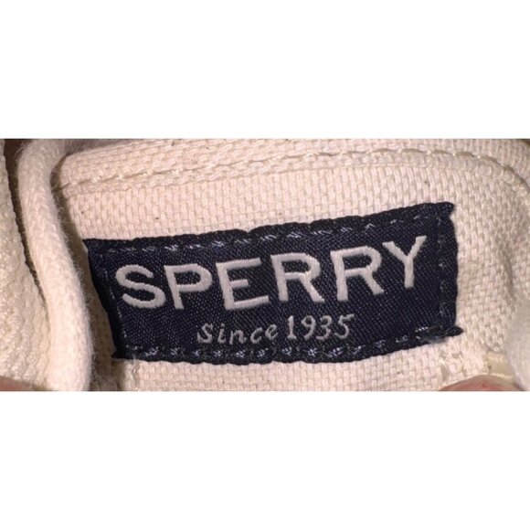 Sperry Mens Size 9.5W Canvas Cream Sneakers With Plushstep Insole Shoes New - Picture 5 of 7